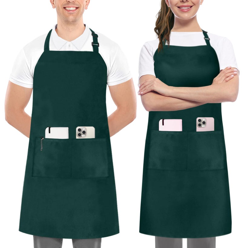 Utopia Kitchen 2 Pack Bib Apron, Adjustable with 2 Pockets, Water and Oil Resistant, Cooking Kitchen Chef Apron for Women Men - Image 1